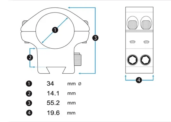 Montage Element Optics Accu-Lite 34 mm Weaver/Picatinny - Afbeelding 2