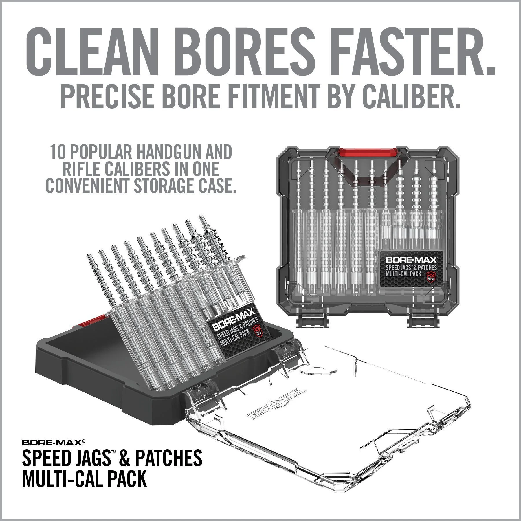 Real Avid Bore-Max Speed Jags & Patches Multi-Caliber Pack - 8/32" Thread - Afbeelding 3